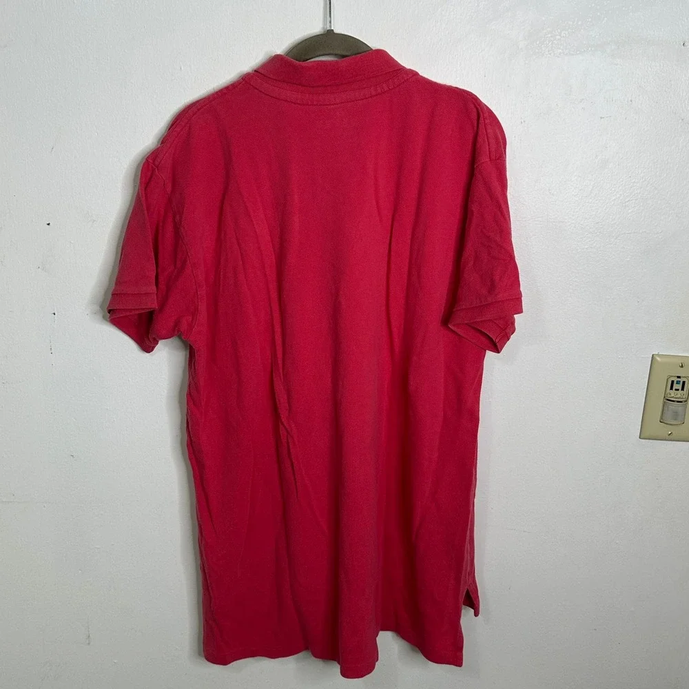 Polo Jeans Co Ralph Lauren Mens Pink Pique Cotton Short Sleeve Polo Shirt‎ Large
